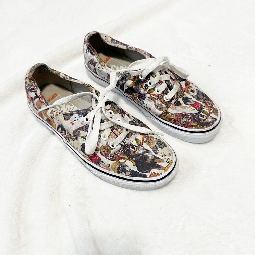 Vans ASPCA 50 Anniversary Printed Canvas Sneakers dogs and cats size 6.5